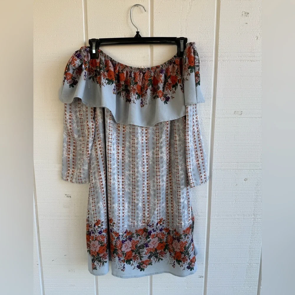 Entro Size Small Off The Shoulder Floral Patterned Dress - Picture 1 of 4